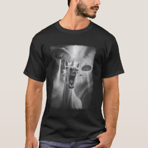 Einhorn Pferd UFO Alien Außerirdischer Selfie T-Shirt
