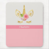 Einhorn Pfirsichfarben Personalisiert Mousepad (Vorne)