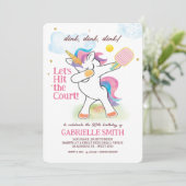 Einhorn-Pickleball Einladung zum Geburtstag (Stehend Vorderseite)