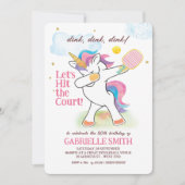 Einhorn-Pickleball Einladung zum Geburtstag (Vorderseite)