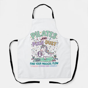 Einhorn Pilates und Feenstaub Fett Schrift T-Shirt Schürze