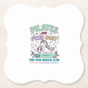 Einhorn Pilates und Feenstaub Fett Schrift T-Shirt Untersetzer