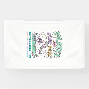 Einhorn Pilates und Feenstaub Fettgedruckte Typogr Banner