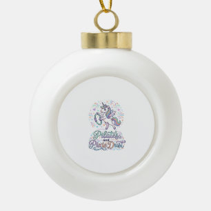 Einhorn Pilates und Feenstaub Weißer Hintergrund V Keramik Kugel-Ornament