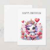 Einhorn-Pilot Geburtstag Einladung (Vorne/Hinten)