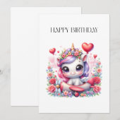 Einhorn-Pilot Geburtstag Einladung (Vorne/Hinten)