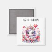 Einhorn-Pilot-Geburtstag Magnet (Vorderseite/Rückseite)