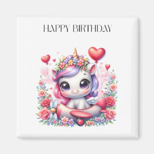 Einhorn-Pilot-Geburtstag Magnet