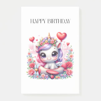 Einhorn-Pilot-Geburtstag Post-it Klebezettel