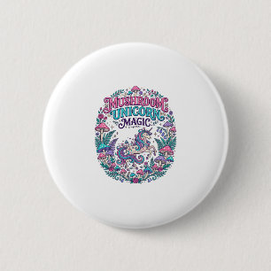 Einhorn Pilz Einhorn Magie Farbige POD Kunstwerk Button