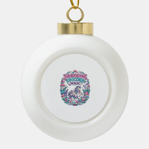 Einhorn Pilz Einhorn Magie Farbige POD Kunstwerk Keramik Kugel-Ornament