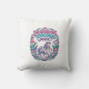 Einhorn Pilz Einhorn Magie Farbige POD Kunstwerk Kissen