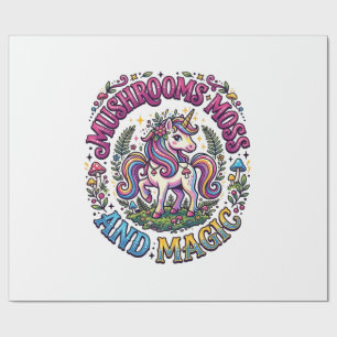 Einhorn Pilze Moos und Magie Werbe-Shirt  Geschenkpapier