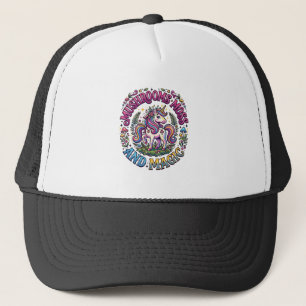 Einhorn-Pilze-Moos-und-Magie-Werbe-Shirt Truckerkappe