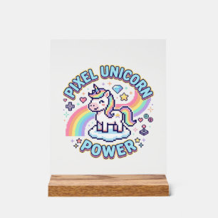 Einhorn Pixel Einhorn Power Grafikdesign Produkt Acrylschild