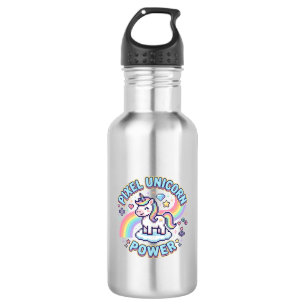 Einhorn Pixel Einhorn Power Grafikdesign Produkt Edelstahlflasche