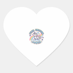 Einhorn Pixel Einhorn Power Grafikdesign Produkt Herz-Aufkleber