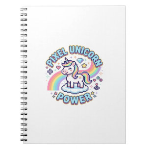 Einhorn Pixel Einhorn Power Grafikdesign Produkt Notizblock