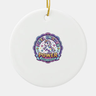 Einhorn Pixel Einhorn Power POD Fertige Apparel Gr Keramik Ornament