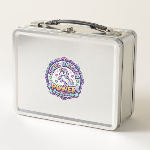 Einhorn Pixel Einhorn Power POD Fertige Apparel Gr Metall Brotdose