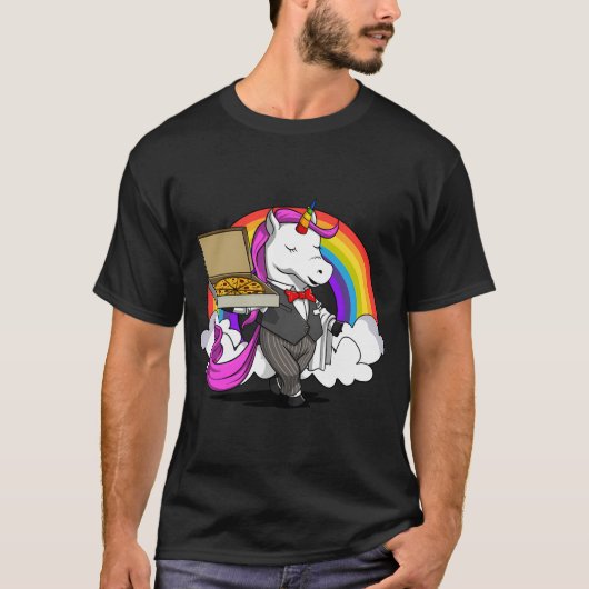 Einhorn Pizza T-Shirt (Vorderseite)