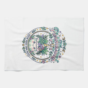 Einhorn Planticorn Topf POD Bereit POD Artwork_1 Geschirrtuch