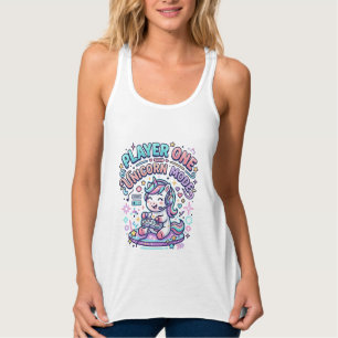 Einhorn Player One Einhorn Modus Retro-Stil Grafik Tank Top