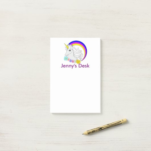Einhorn Post-it Klebezettel (Auf Schreibtisch)