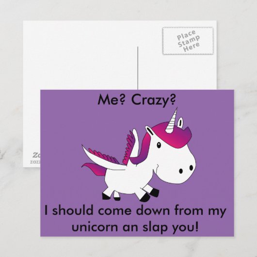 Einhorn Postkarte (Vorne/Hinten)