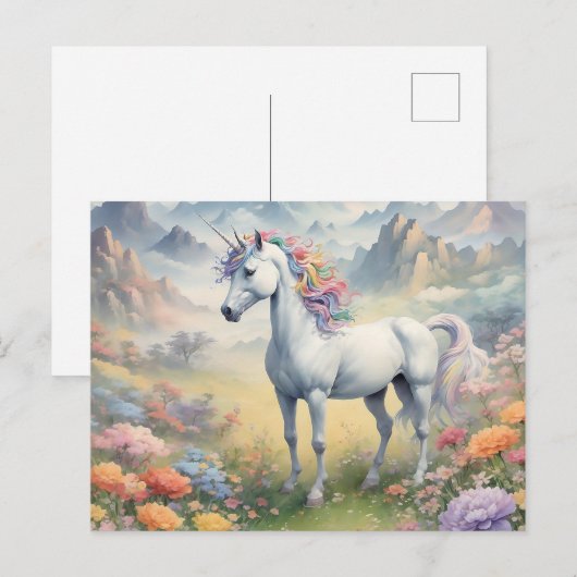 Einhorn Postkarte (Vorne/Hinten)