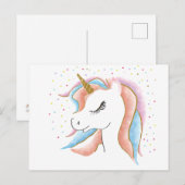 Einhorn Postkarte (Vorne/Hinten)