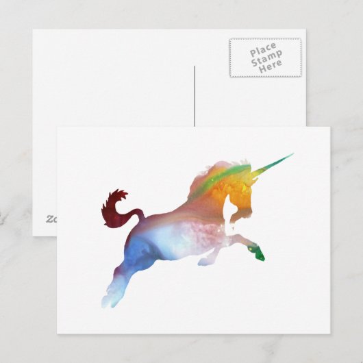 Einhorn Postkarte (Vorne/Hinten)