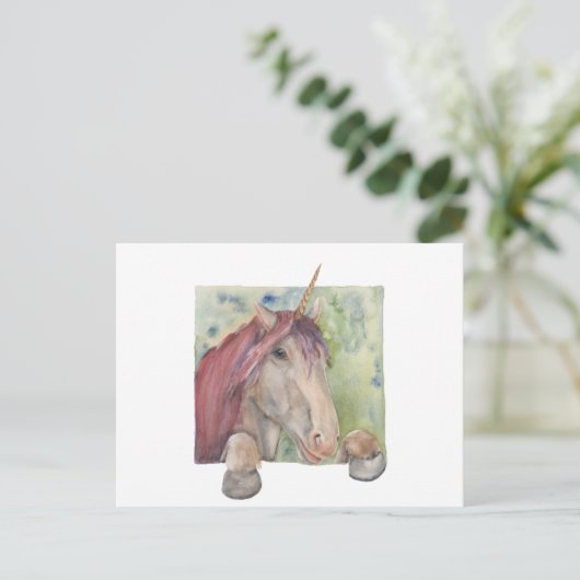 Einhorn Postkarte (Stehend Vorderseite)