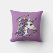 Einhorn-Princess-Design - Drehkissen 16 Zoll x 16 Kissen (Vorderseite)