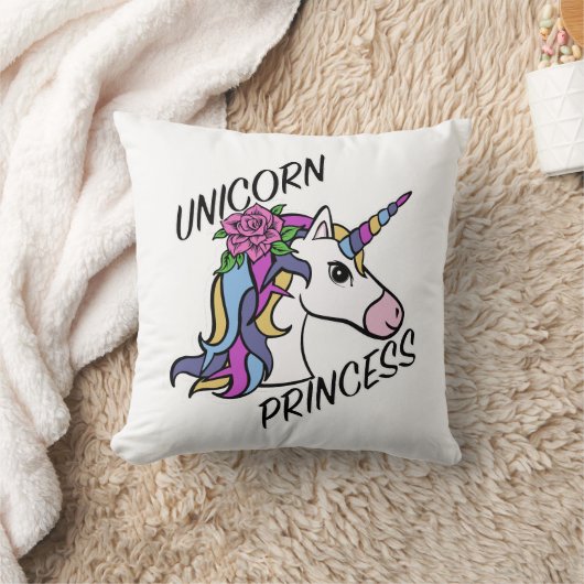 Einhorn-Princess-Design - Drehkissen 16 Zoll x 16 Kissen (Decke)