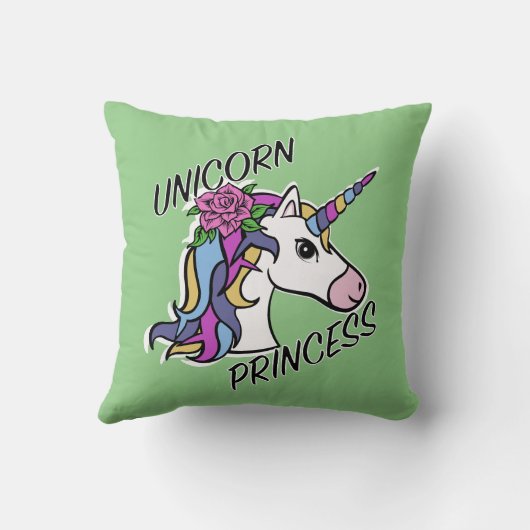 Einhorn-Princess-Design - Drehkissen 16 Zoll x 16 Kissen (Rückseite)