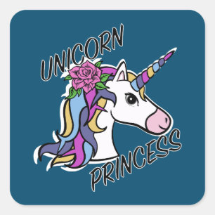 Einhorn Prinzessin Design - Quadratische Aufkleber
