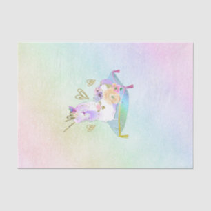 Einhorn Prinzessin Irisierender Regenbogen Pastell Seidenpapier