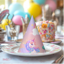 Einhorn Prinzessin Papier Partyhut in Pastellfarbe