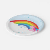 Einhorn-Prinzessin Rainbow Pappteller (Schrägansicht)
