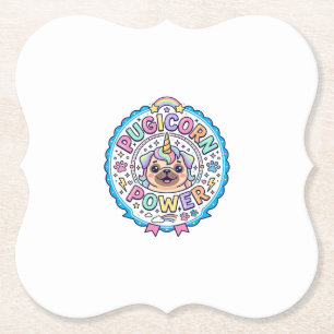 Einhorn Pugicorn Power Lustig Süß Geschenk Design_ Untersetzer