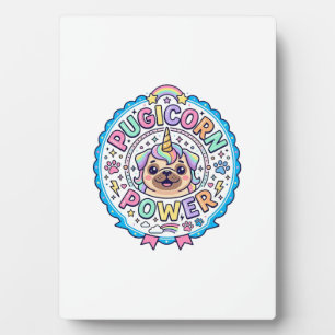 Einhorn Pugicorn Power Lustig Süßes Geschenk Desig Fotoplatte