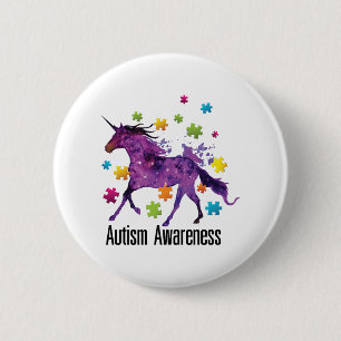 Einhorn-Puzzleteil-Autismus-Bewusstseinsgeschenke Button