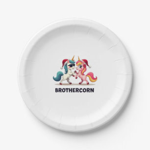 Einhorn-Pyjama für die ganze Familie Brother-corn Pappteller