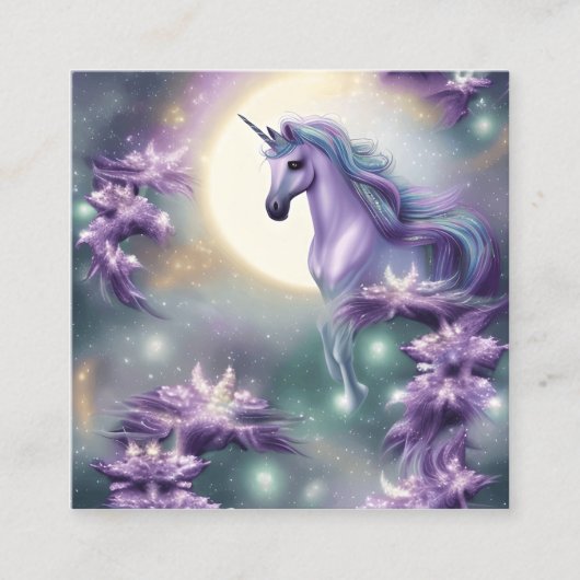 Einhorn Quadratische Visitenkarte (Vorderseite)