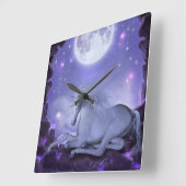 Einhorn Quadratische Wanduhr (Winkel)