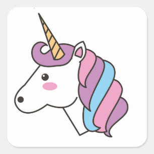 Einhorn Quadratischer Aufkleber