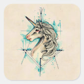 Einhorn Quadratischer Aufkleber (Vorderseite)