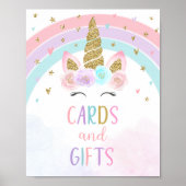 Einhorn Rainbow Cards & Gifts Party Zeichen Poster (Vorne)