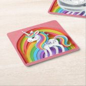 Einhorn Rechteckiger Pappuntersetzer (angewinkelt)